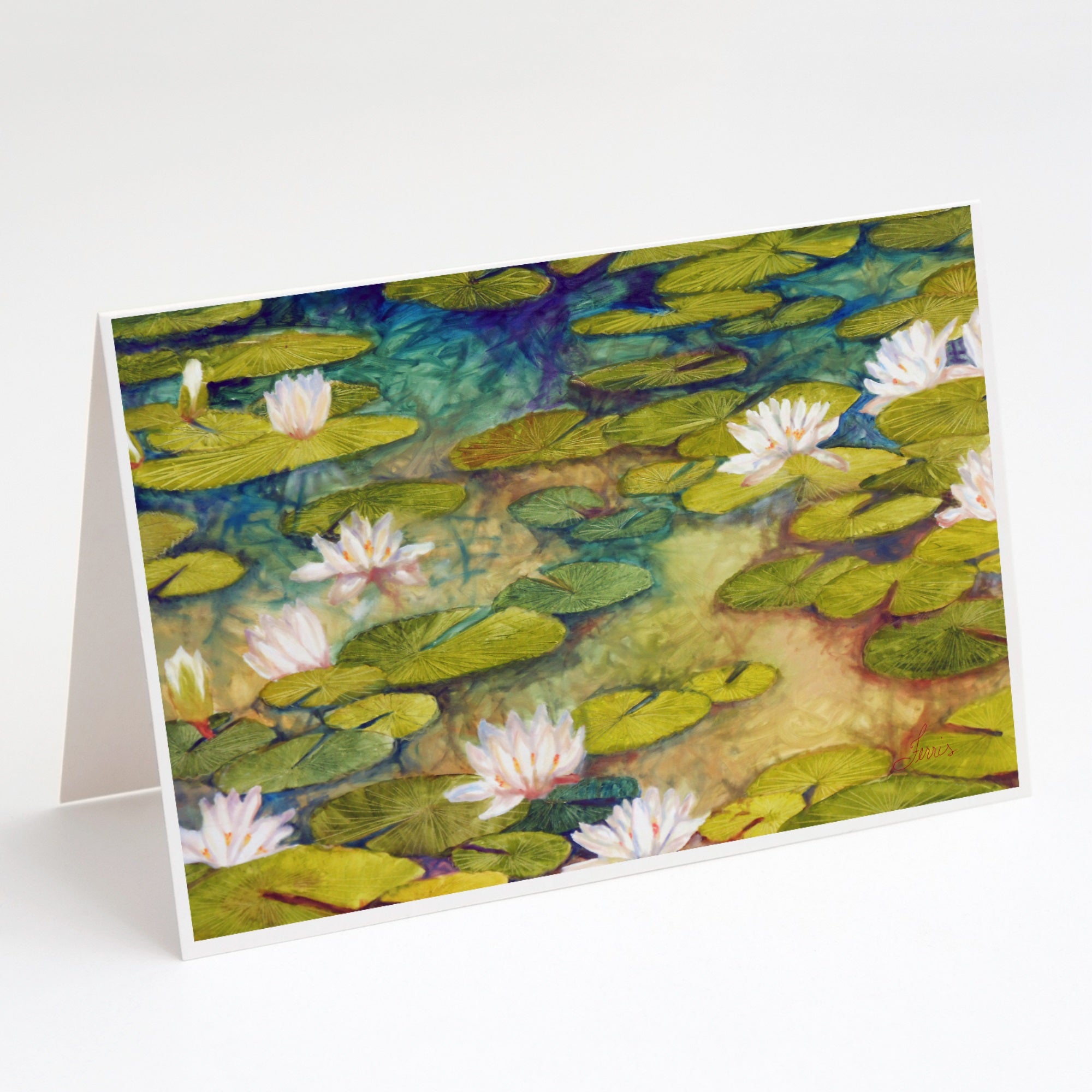 Waterlillies By Ferris Hotard Greeting Cards And Envelopes Pack Of 8