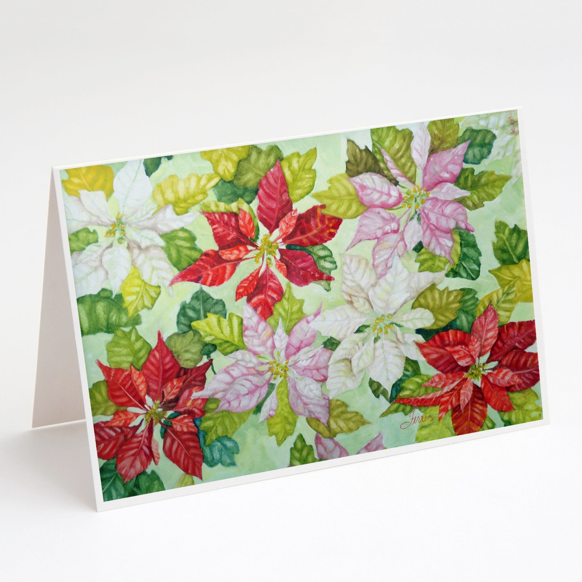 Poinsettias By Ferris Hotard Greeting Cards And Envelopes Pack Of 8