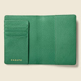 Leather Passport Wallet with RFID - Green
