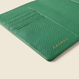 Leather Passport Wallet with RFID - Green