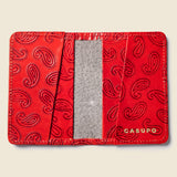 Compact Bifold with RFID Protection - Red Paisley