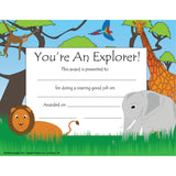 Explorer Award Certificate, 8.5 x 11, Pack of 30