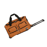 22 Inch ROLLING DUFFLE BAG ORANGE