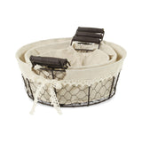 Raphina Set Of 3 Lined Wire Trays - Round