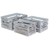 Isolde Set Of 3 Wooden Crates - Gray Wash
