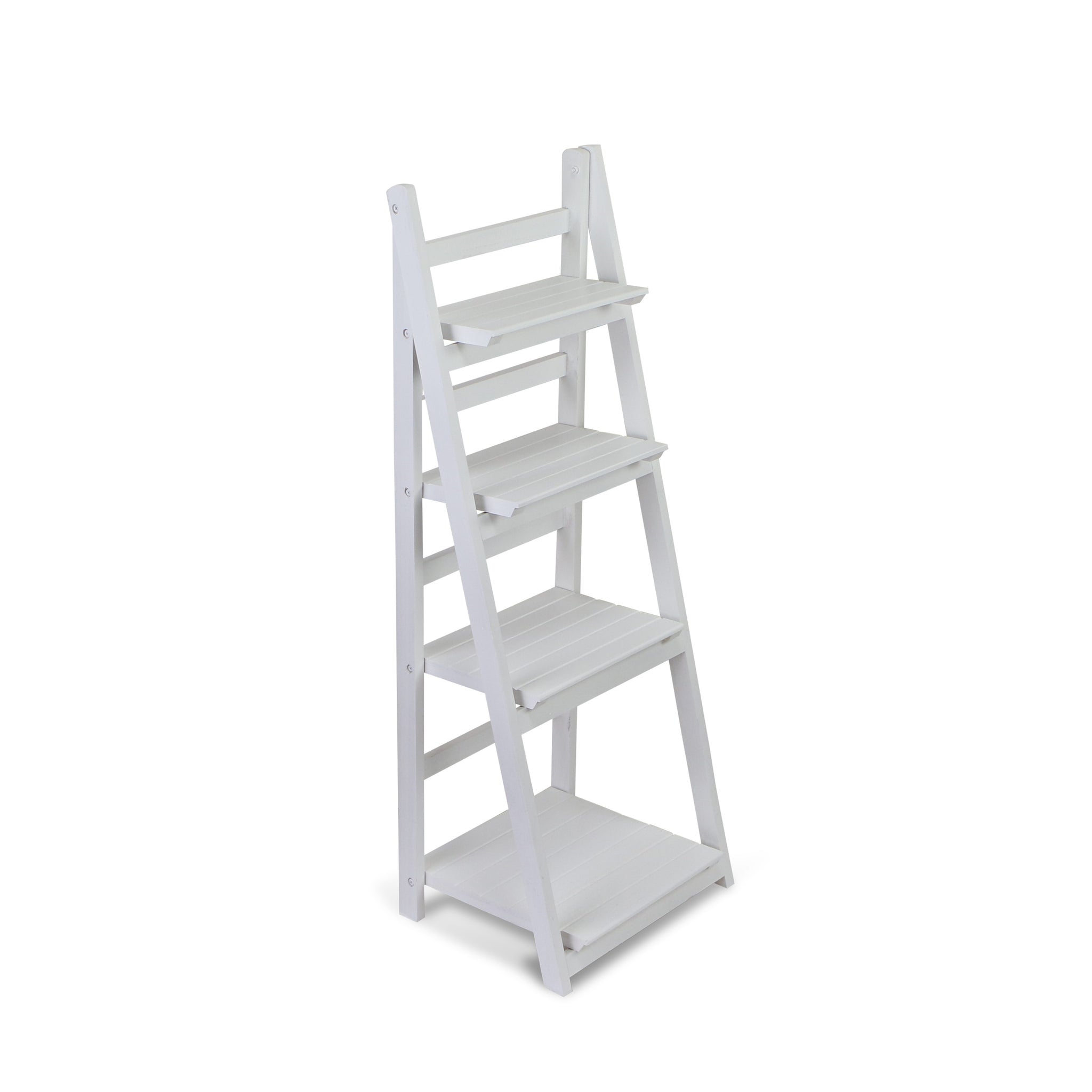 Foxley 4 Tier Folding Wood Shelf - White