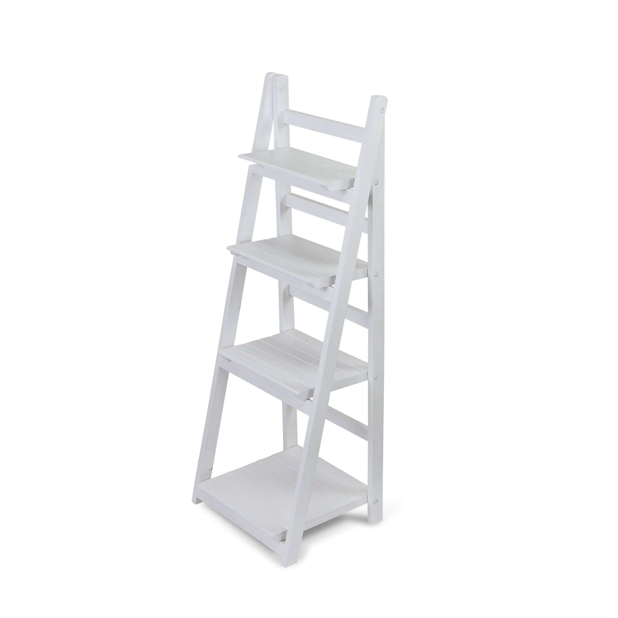 Foxley 4 Tier Folding Wood Shelf - White