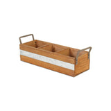 Reid Wooden 3 Slot Storage Caddy - Brown