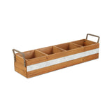 Reid Wooden 4 Slot Storage Caddy - Brown