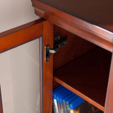 Claremont Electric Corner Touch Screen Fireplace With Storage - Brown Mahogany