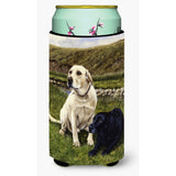 Caroline'S Treasures Yellow And Black Labradors Tall Boy Koozie Hugger, Multicolor