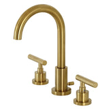 Kingston Brass FSC8923CML Manhattan Widespread Bathroom Faucet with Brass PopUp, Brushed Brass