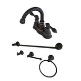 Fauceture Fsk1616Acl 4 In. Centerset Bathroom Faucet With 4-Piece Bathroom Accessories, Naples Bronze