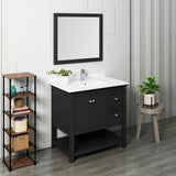 Fresca Manchester 36 Black Traditional Bathroom Vanity W/ Mirror