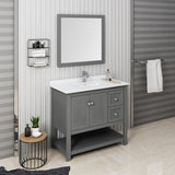 Fresca Manchester Regal 40 Gray Wood Veneer Traditional Bathroom Vanity W/ Mirror