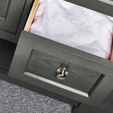 Fresca Manchester Regal 60 Gray Wood Veneer Traditional Double Sink Bathroom Vanity W/ Mirrors