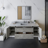 Fresca Formosa 60 Wall Hung Single Sink Modern Bathroom Vanity W/ Mirror In Ash