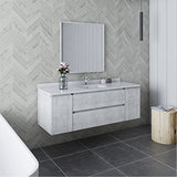 Fresca Formosa 60 Wall Hung Single Sink Modern Bathroom Vanity W/ Mirror In Rustic White