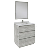 Fresca Formosa 30 Floor Standing Modern Bathroom Vanity W/ Mirror In Ash