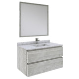 Fresca Formosa 36 Wall Hung Modern Bathroom Vanity W/ Mirror In Ash