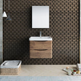 Fresca Tuscany 24 Rosewood Wall Hung Modern Bathroom Vanity W/ Medicine Cabinet
