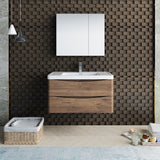 Fresca Tuscany 36 Rosewood Wall Hung Modern Bathroom Vanity W/ Medicine Cabinet