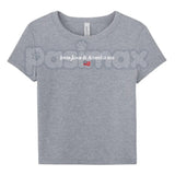 Faith & Freedom Baby Tee – Women's Patriotic Christian T-Shirt, Embroidered Fitted Crewneck Top for 4th of July
