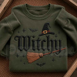 Filmyhub Embroidered Witchy Halloween Sweatshirt – Spooky Aesthetic Crewneck