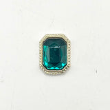 Queen - Nail Charms 10pc - #008 Gold Green Rectangles