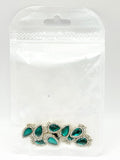 Queen - Nail Charms 10pc - #237 Gold Green-Shaped Strawberries with Crystals