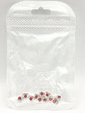 Queen - Nail Charms 10pc - #253 Silver Crystal Lips with Red Gem