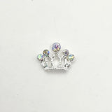 Queen - Nail Charms 10pc - #158 Silver Tiaras with Iridescent Stones