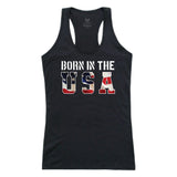 Graphic Tank, Born in the US, Black, S