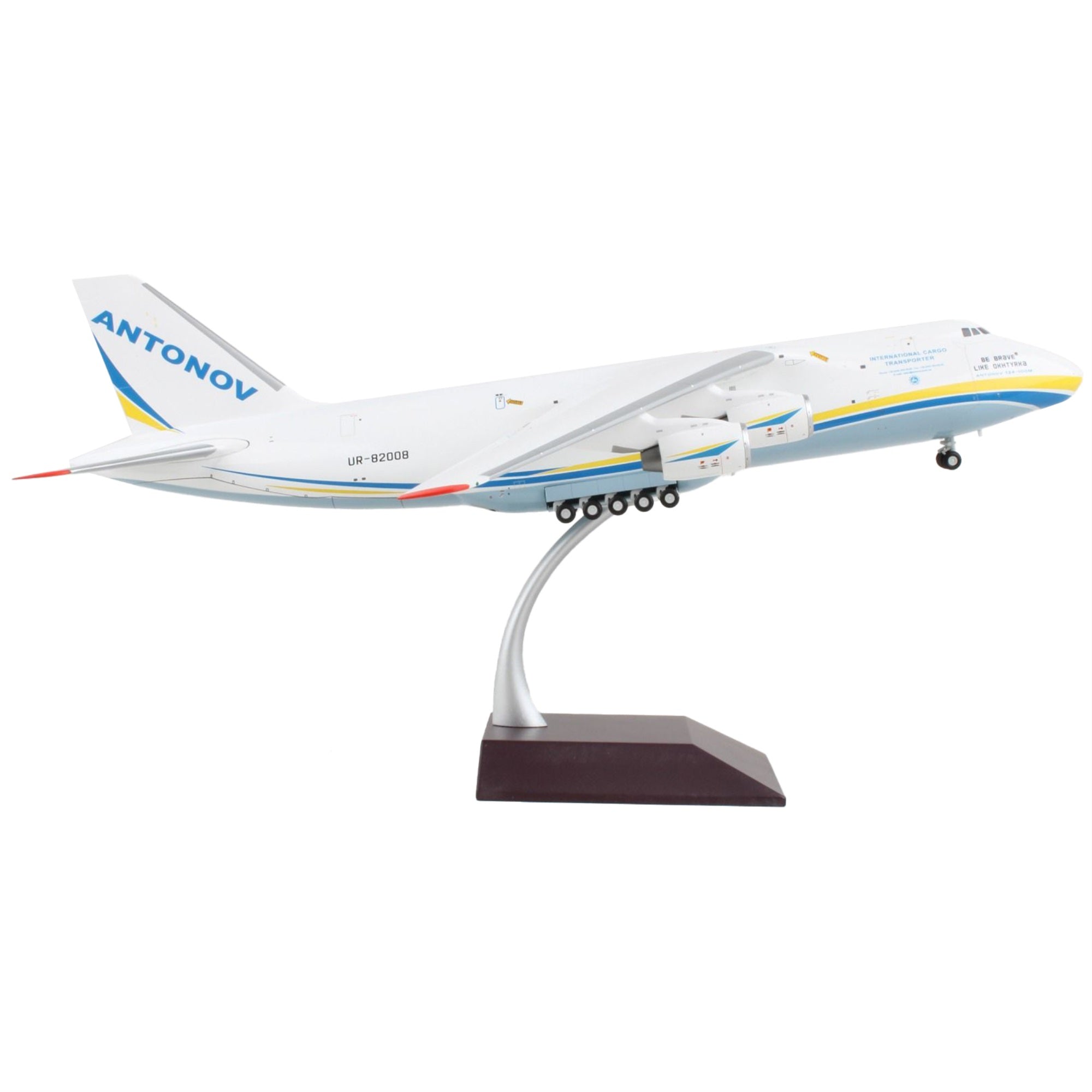 Antonov 124-100M Commercial Aircraft Antonov Airlines White With Blue And Yellow Stripes Gemini 200 Series 1/200 Diecast