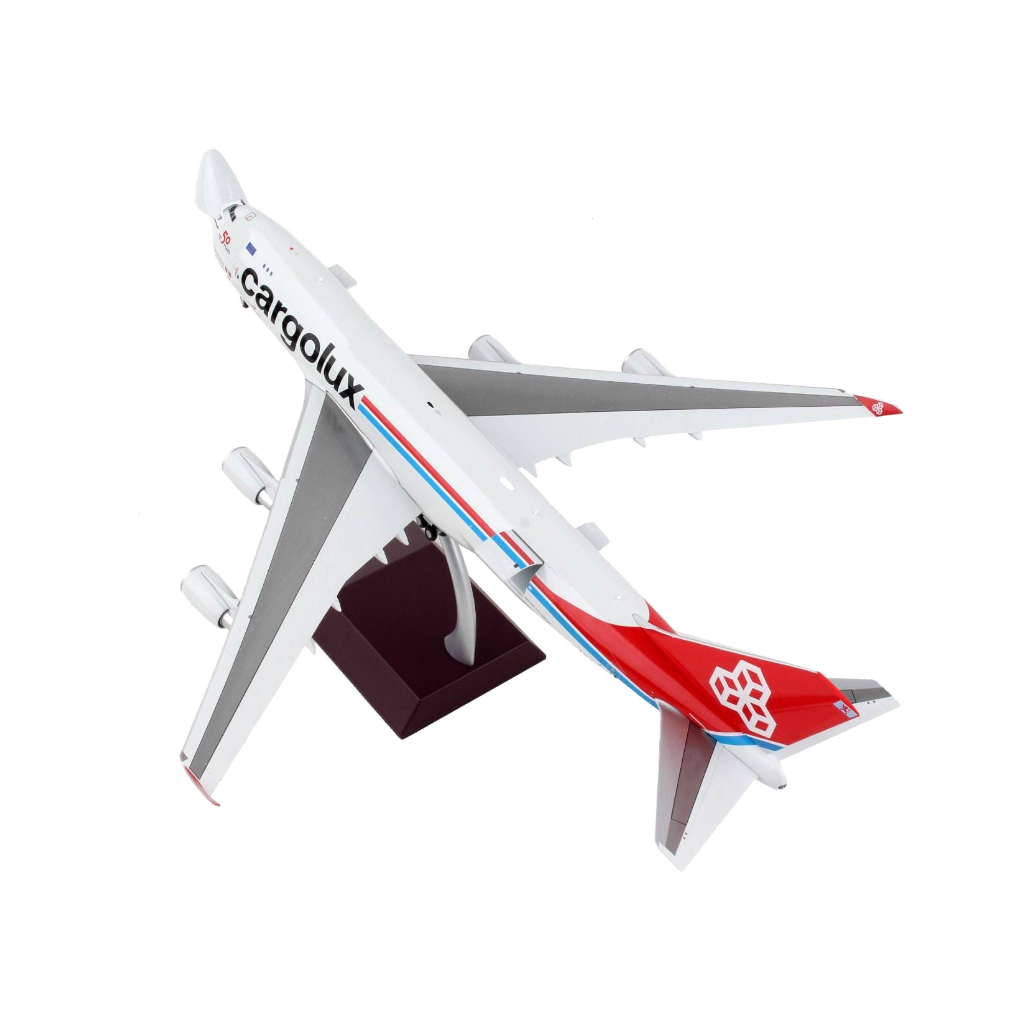 Boeing 747-400F Commercial Aircraft Cargolux Gray With Red Tail Gemini 200 - Interactive Series 1/200 Diecast Model Airp