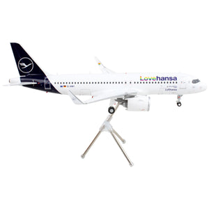 Airbus A320Neo Commercial Aircraft Lufthansa - Lovehansa White With Blue Tail Gemini 200 Series 1/200 Diecast Model Airp