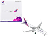 Airbus A321neo Commercial Aircraft Hawaiian Airlines (N209HA) White with Purple Tail and Graphics Gemini 200 Series 1/200 Di