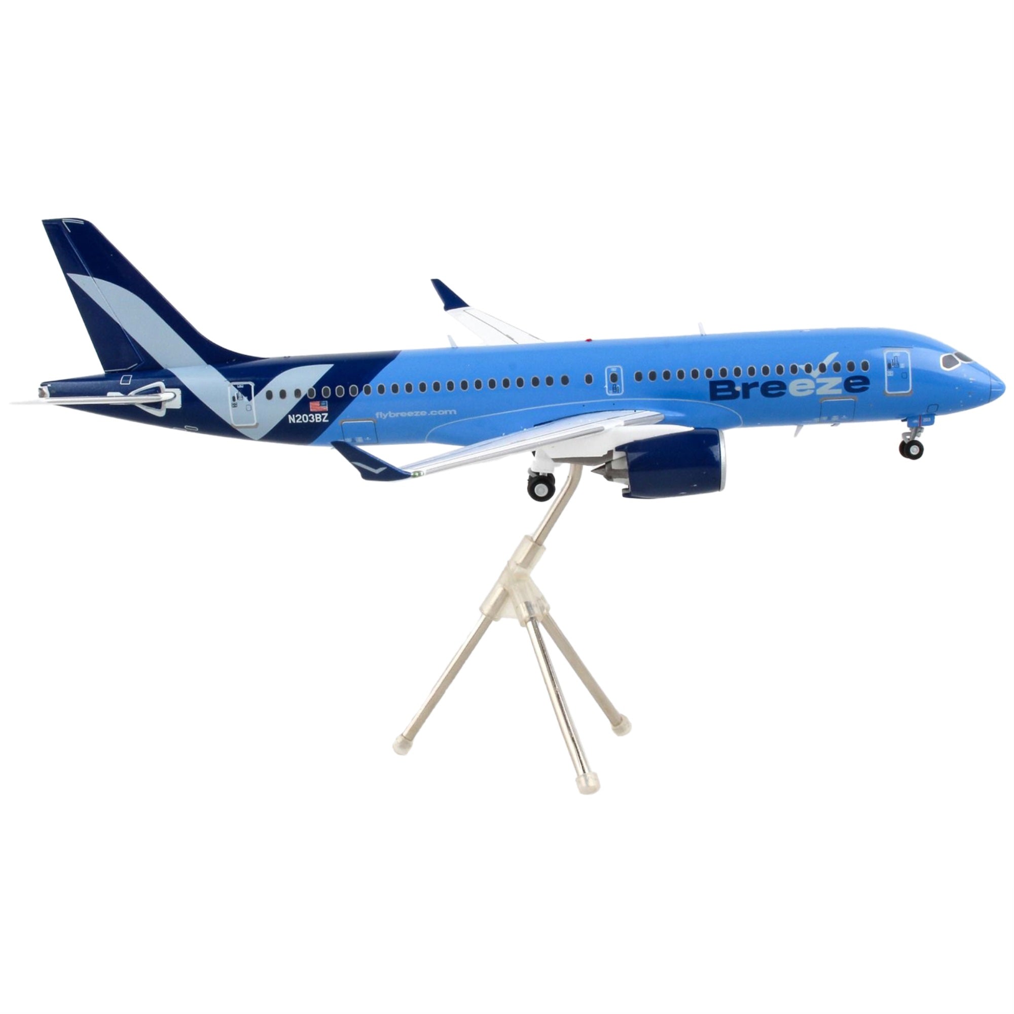 Embraer Erj-195 Commercial Aircraft Breeze Airways Blue Gemini 200 Series 1/200 Diecast Model Airplane By Geminijets