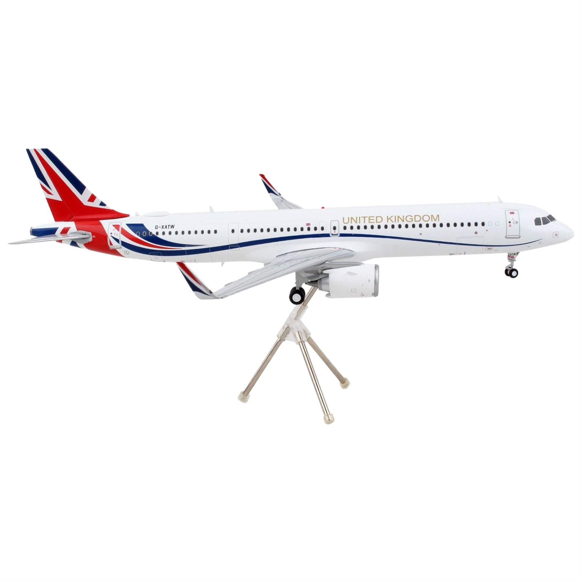Airbus A321Neo Commercial Aircraft British Royal Air Force White With United Kingdom Flag Graphics Gemini 200 Series 1/2