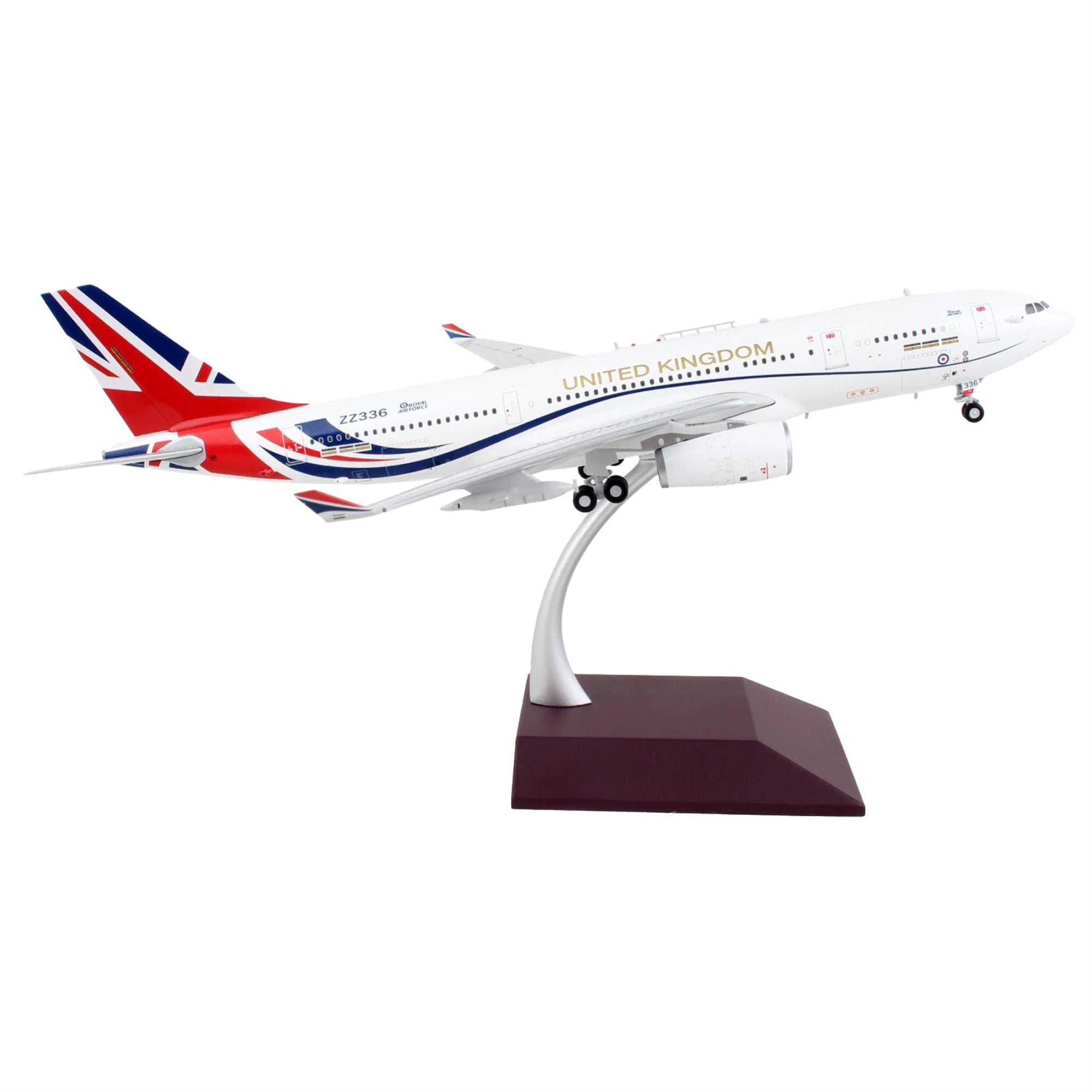 Airbus A330 Mrtt Tanker Aircraft British Royal Air Force White With United Kingdom Flag Graphics Gemini 200 Series 1/200