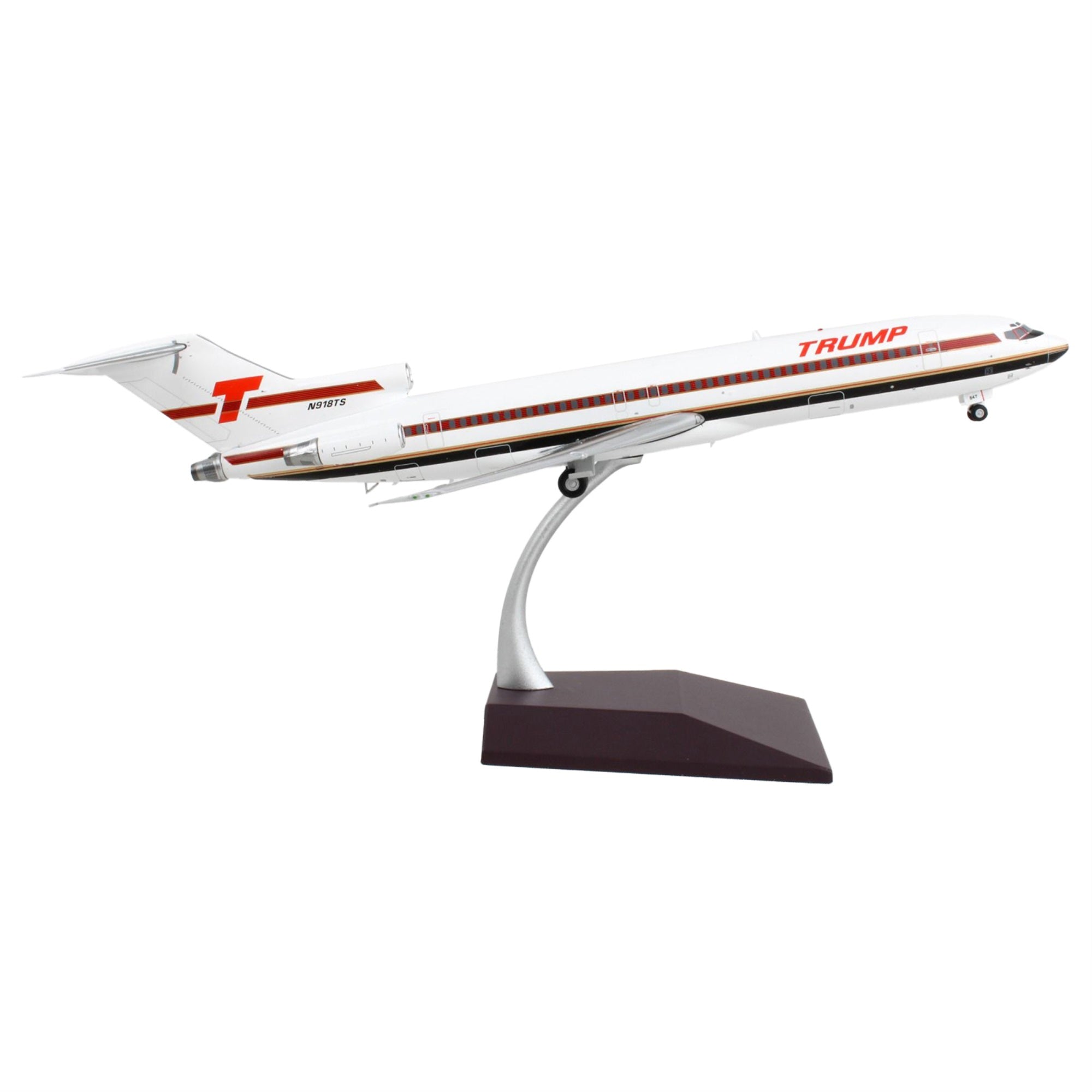 Boeing 727-200 Commercial Aircraft Trump Shuttle White With Red Stripes Gemini 200 Series 1/200 Diecast Model Airplane B