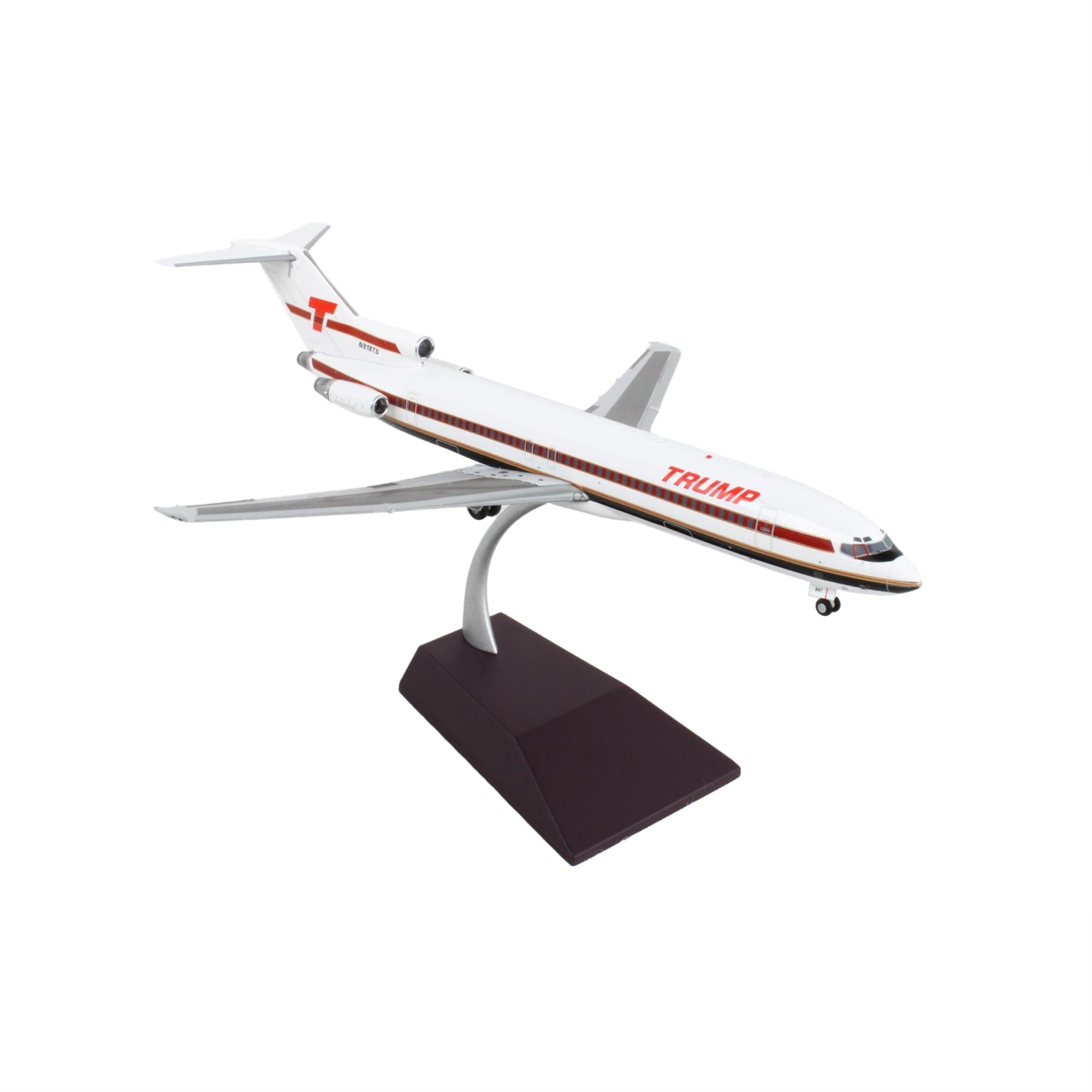 Boeing 727-200 Commercial Aircraft Trump Shuttle White With Red Stripes Gemini 200 Series 1/200 Diecast Model Airplane B