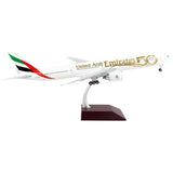 Boeing 777300ER Commercial Aircraft Emirates Airlines 50th Anniversary of UAE White with Striped Tail Gemini 200 Series 1