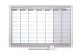 Magnetic Steel DryErase Weekly Planner, 24 X 36, Aluminum Frame