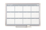 Magnetic Steel Dry-Erase Twelve Month Planner, 36 X 48, Aluminum Frame