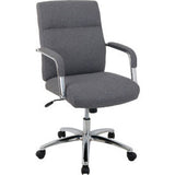 Interion® Office Chair With High Back & Fixed Arms Fabric Gray