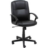 Interion® Antimicrobial Executive Chair With Mid Back & Fixed Arms Bonded Leather Black