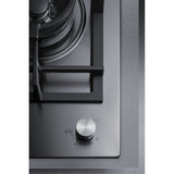 1-Burner Gas Cooktop Made In Italy W/15 Wide Trim Kit In Stainless Steel With Sealed Dual Flame Burner, Cast Iron Grates, And
