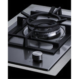 1-Burner Gas Cooktop Made In Italy W/15 Wide Trim Kit In Stainless Steel With Sealed Dual Flame Burner, Cast Iron Grates, And