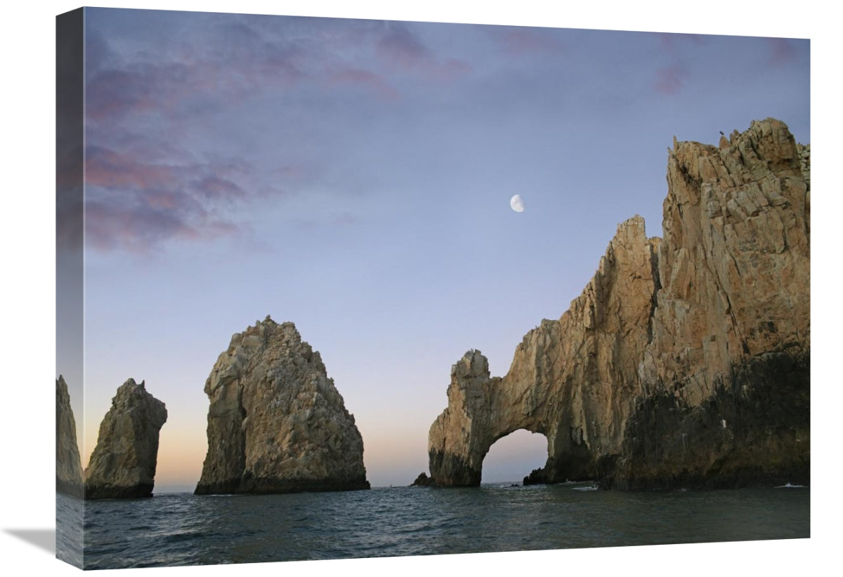 Moon Over El Arco, Cabo San Lucas, Mexico-Canvas Art-24X18